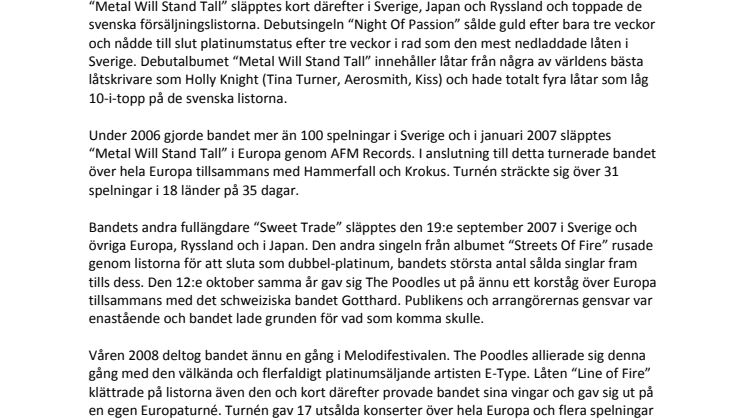 The Poodles släpper ny platta den 20:e april!