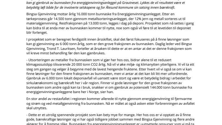 Fra aske til farbar vei