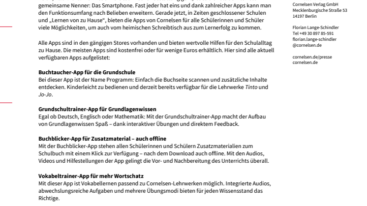 Mit Apps von Cornelsen zum Lernerfolg