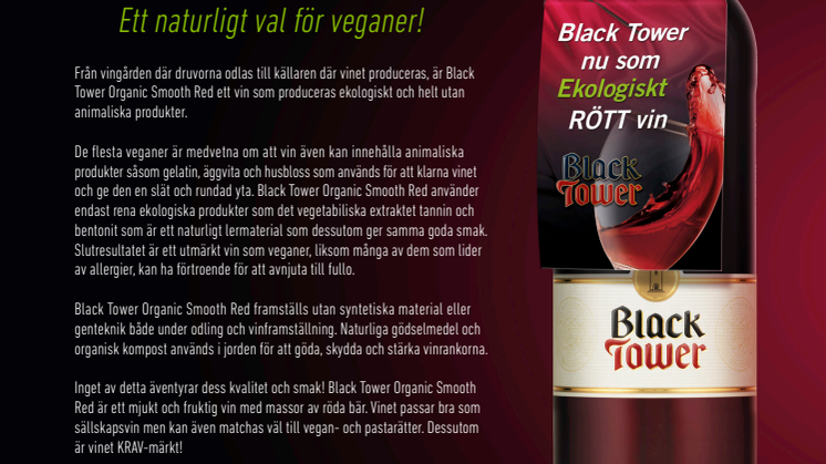 Black Tower Organic Smooth Red - ett naturligt val för veganer!