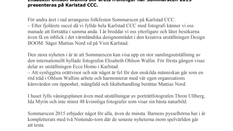 Sveriges mest utskällda fotograf till Karlstad Congress Culture Centre