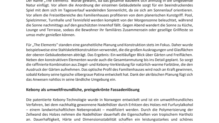 „The Elements“ zeigt schön-verschachtelte Architektur - Holzfassade aus Kebony für elegantes Wohnhaus