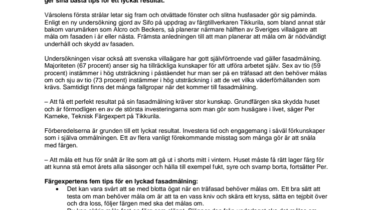 Fyra av tio svenska villaägare planerar att måla om sin träfasad - färgexpertens tips för hur du undviker fallgroparna