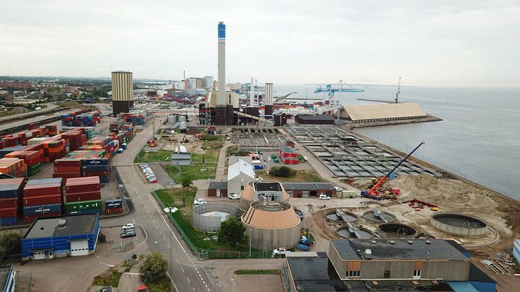 Flygbild över Öresundsverket, augusti 2018