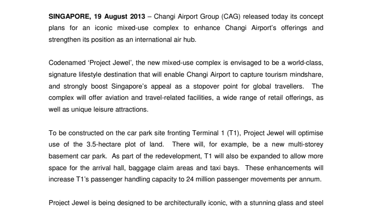 Changi Airport Group to develop iconic mixed-use complex