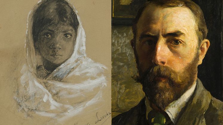 Hermann Linde: Beduinen-Mädchen und Selbstporträt (Fotos: Sammlung Oling, Arlesheim, Schweiz; Kunstsammlung am Goetheanum. Schweiz)