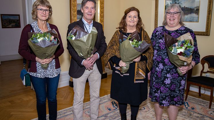 Från vänster: Agneta Christensen, vattenavdelningen, Mariestad, Jonas Ledelius, samhällsavdelningen, Skara, Ann Dahlberg, samhällsavdelningen, Göteborg, Ewa Larsson, IT-avdelningen, Göteborg  Susann Snell, samhällsavdelningen, Vänersborg 