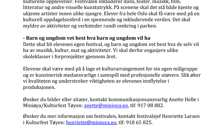 Miniøya lager ny festival for unge!