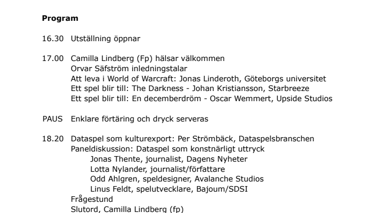 Pressinbjudan: Dataspel – från moralpanik till folknöje 