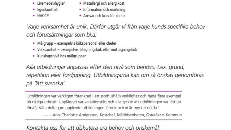 Utbildningar för inspiration, motivation och förståelse