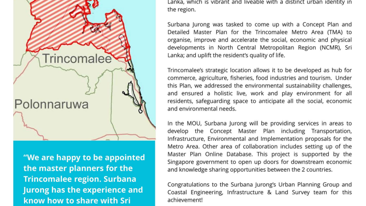 ​Surbana Jurong inks MOU with Sri Lanka to develop Trincomalee