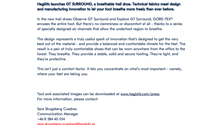 REINVENTING BREATHABLE |  GT SURROUND