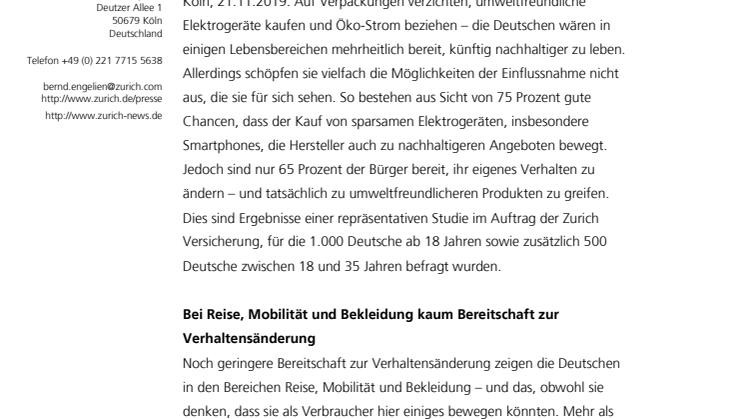 Nachhaltigkeit: Die Deutschen bleiben hinter ihren Möglichkeiten zurück