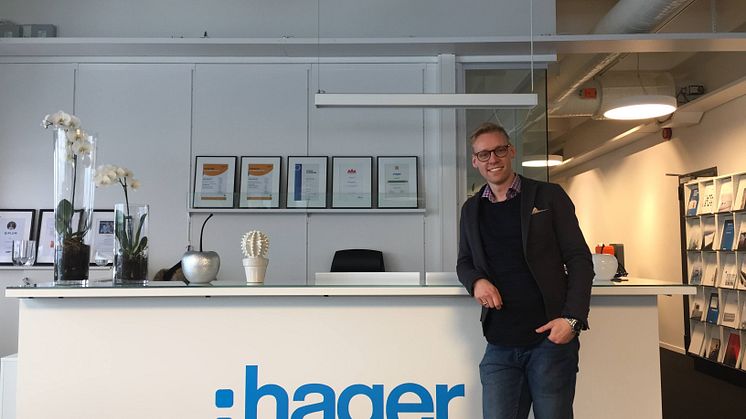Axel Bergström, Digital Marketing Manager på Hager Elektro AB. 