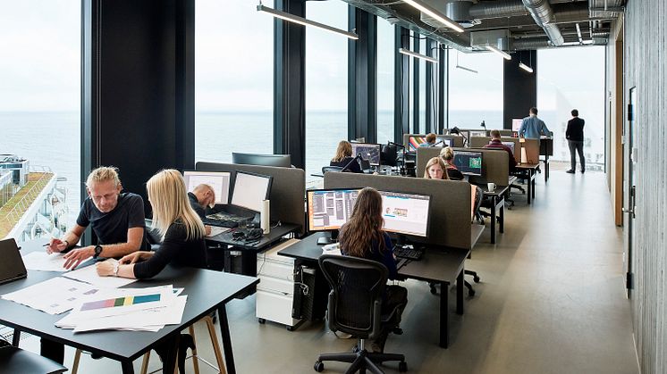 AART's kontor i Aarhus på toppen af Pakhusene, som virksomheden selv har tegnet.