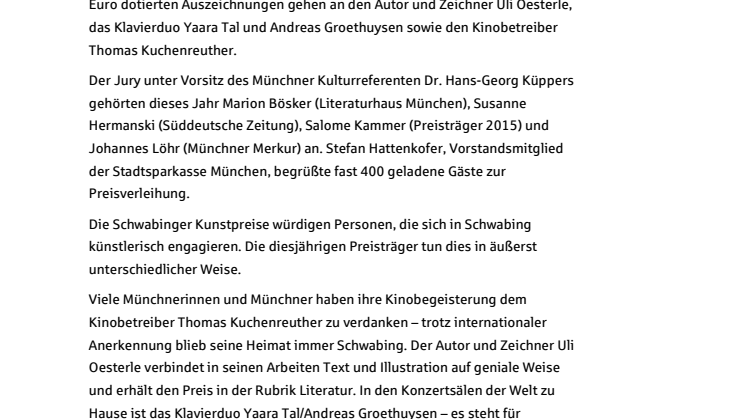 PM Schwabinger Kunstpreis