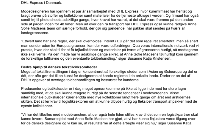 Succesrig tøjdesigner fik hjælp af kurerfirma