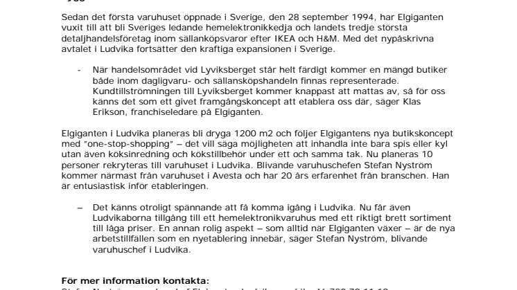 Elgiganten öppnar vid Lyviksberget i Ludvika
