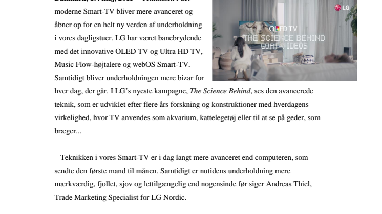  ”THE SCIENCE BEHIND…” – LG’S NYE YOUTUBE-KAMPAGNE LEGER MED PÅ NUTIDENS INTERNETFÆNOMEN