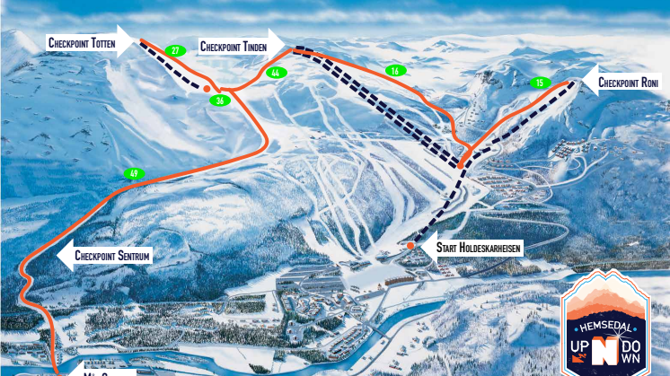 Løypekart Hemsedal Up N`Down 2018