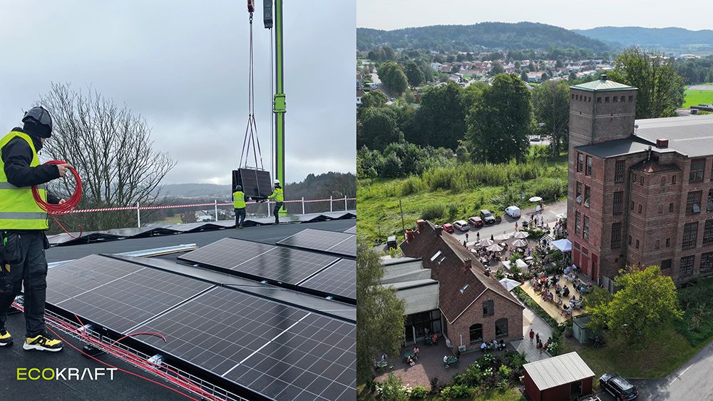 På Spinneriet i Lindome installerades ECOKRAFTs solcellslösning SmartSolarBox på bara sex timmar – snabbt, smidigt och utan att störa verksamheten.