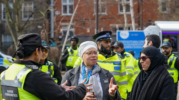 Officers and council staff in Altab Ali Park