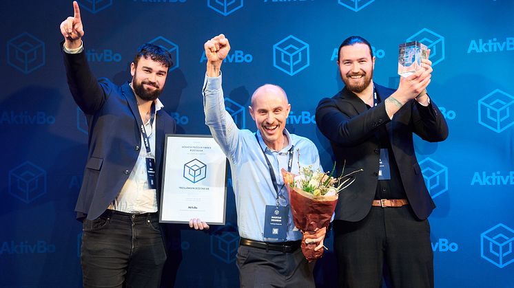 Fabian Theandersson, Marcus Brandin och Olle Ekman var på plats och fick ta emot priset för Högsta Produktindex