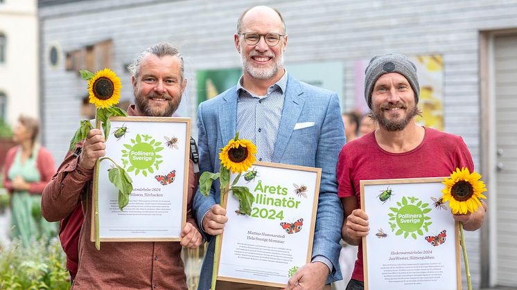 Emil V Nilsson Rävbacken, Mattias Hammarstedt, Hela Sverige blommar och Jan Wester, Slåttergubben. Foto: Lena Granefelt.