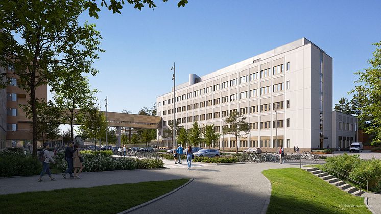 Ny byggnad för cancervård och diagnostik i Västerås Illustration: Region Västmanland / Carlstedt Arkitekter / TMRW