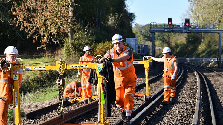 Engineers working on the Brighton Mainline