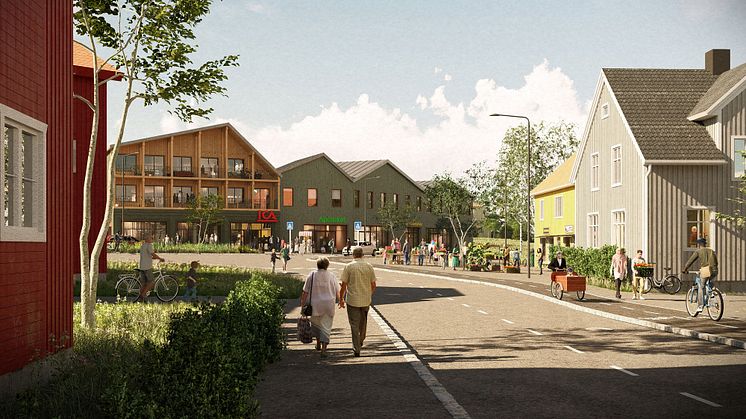 LINK Arkitektur har illustrerat visionen för hur Sävar kan utvecklas fram till år 2050.
