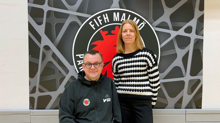 Thomas Jönsson, verksamhetsledare på FIFH Malmö och Sandra Martinsson, kommunikationschef för JYSK.