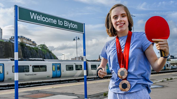 Brighton train station has been renamed to honour Bly Twomey, who won two bronze medals at the 2024 Paralympic Games, alongside Fliss Pickard