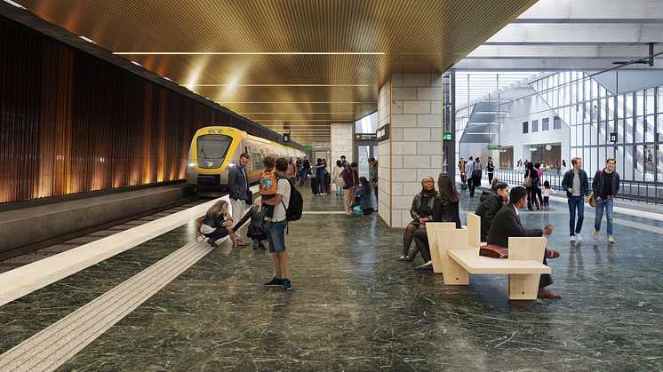 Station Centralens perronger. Illustration: Kanozi Arkitekter