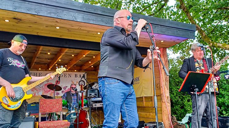 Ross Macdonald singing with Dr Hip & the Blues Operation