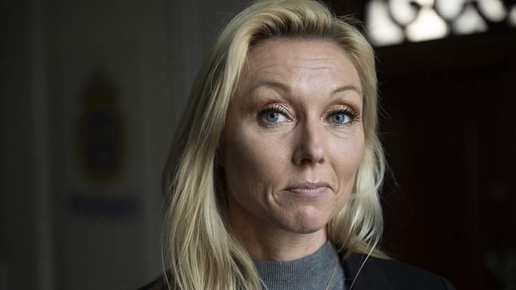Linda H Staaf besöker SNS och diskuterar internationellt samarbete mot kriminell ekonomi.