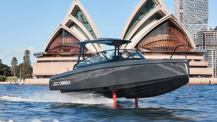 The Candela C-8 combines speed with long range on battery power and will debut at the Everything Electric Show.