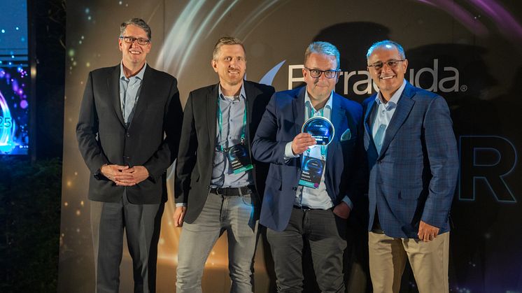 Från vänster: Geoff Waters, Barracuda; Johan Lekander, Noll7Noll; Robin Skanelid, Noll7Noll; Hatem Naguib, Barracuda.