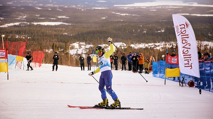 Olle Collberg var snubblande nära en pallplats under världscuptävlngen i Trillevallen.