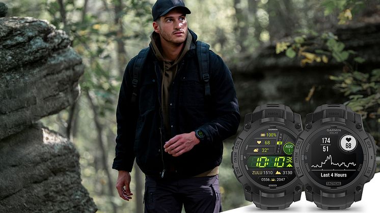 Flytt grensene dine med Instinct 3 – Tactical Edition, som leveres i to størrelser, med en ny rucking-aktivitetsprofil, krystallklar AMOLED-skjerm, metallforsterket besel og innebygd LED-lommelykt.
