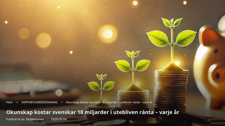 Svenskarna förlorar stora summor genom att ha sina pengar på sparkonton med låg ränta