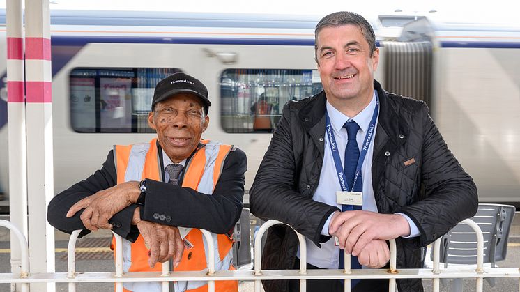 (Download this and more pictures below) Double honour: Siggy Cragwell (left) and Joe Healy have each been awarded a British Empire Medal for services to the railway