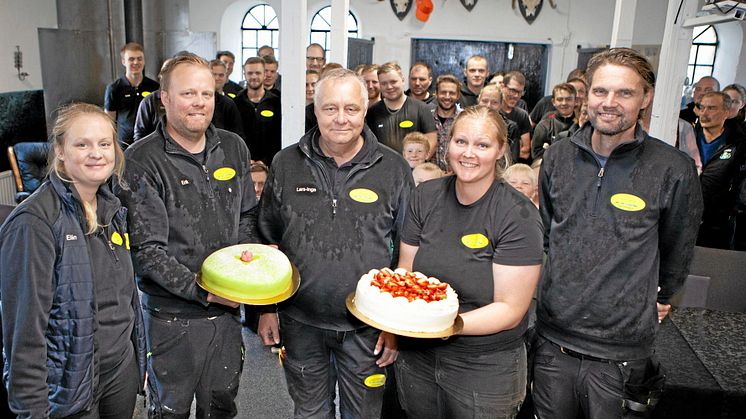 Årets Spjutspetsföretag - Skottorps Säteri! Från vänster Elin Gunnarsson, Erik Gunnarsson, Lars-Inge, Anna Gunnarsson och Karl-Johan Gunnarsson. Fotograf är Christel Lind.