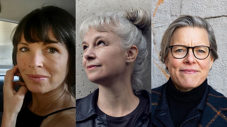 Rachel Cusk, Sara Stridsberg och Lena Andersson besöker Författarscenen i Malmö i vår. Foto: Siemon Scamell Katz, Sara Mac Key och Polaris.