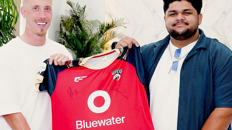 Sweden's Bluewater water purification and beverage game-changer and UAE Desert Vipers cricket team announce partnership to continue