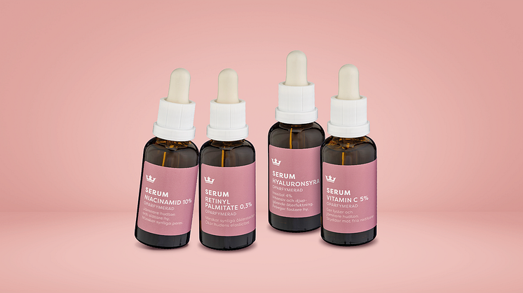 Fyra aktiva serum för alla hudtyper.