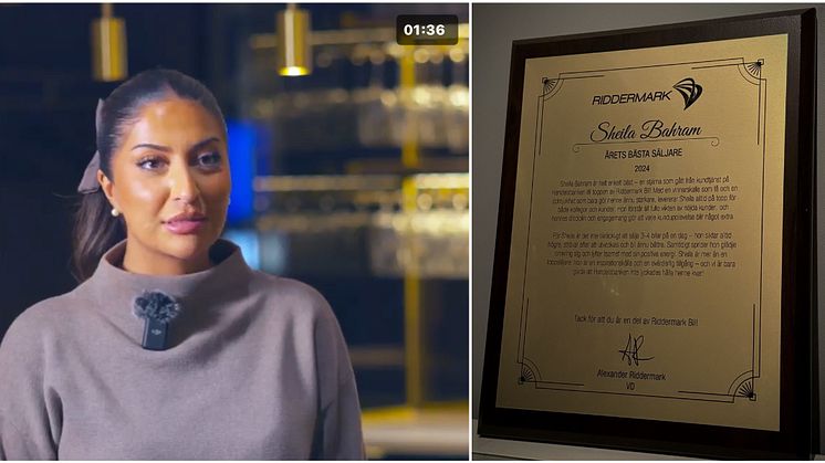 Montagebild, Sheila Bahram på Riddermark Bil