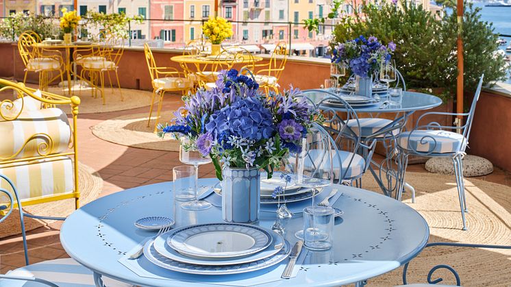 Swarovski x Rosenthal SIGNUM Kollektion auf der Terrasse des Cracco Restaurants in Portofino 