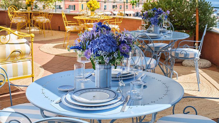 Swarovski x Rosenthal SIGNUM collection on the terrace of Cracco Restaurant Portofino 