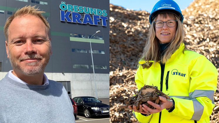 Jonas Lindell, avfalls- och bränsleansvarig på Öresundkraft och Karolin Wennerbeck, affärsutvecklare på Sysav. 